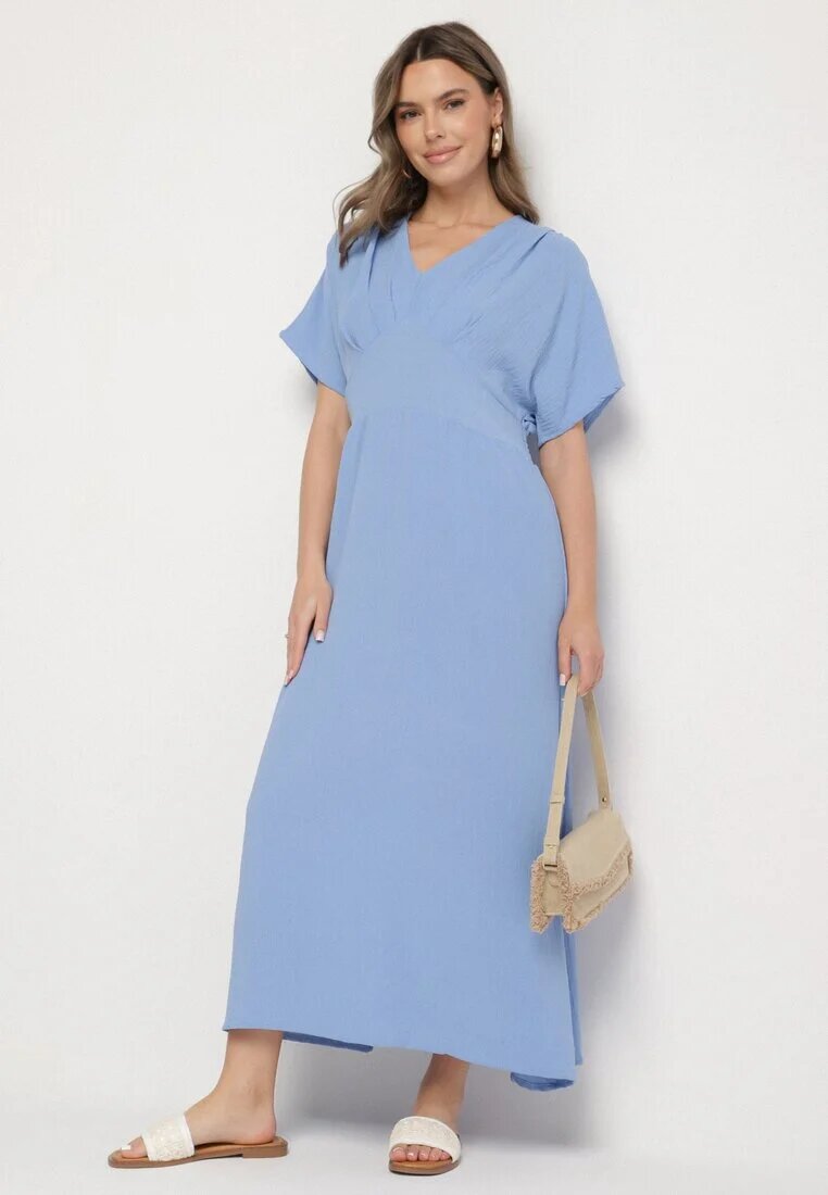 j&x Rochie Albastră din Bumbac cu Top Stil Liliac Filenia