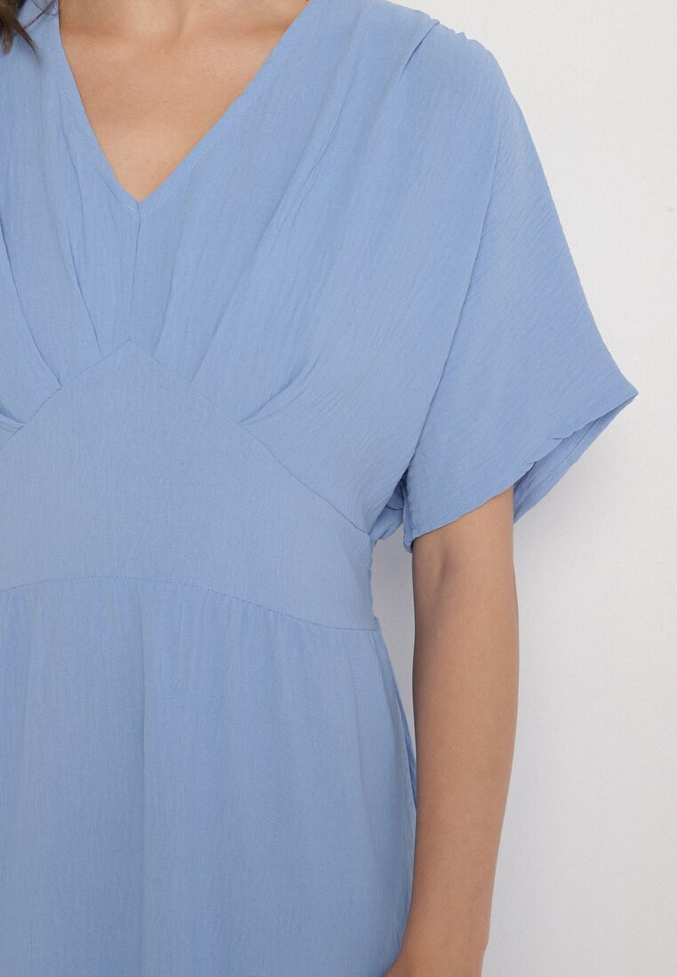 j&x Rochie Albastră din Bumbac cu Top Stil Liliac Filenia