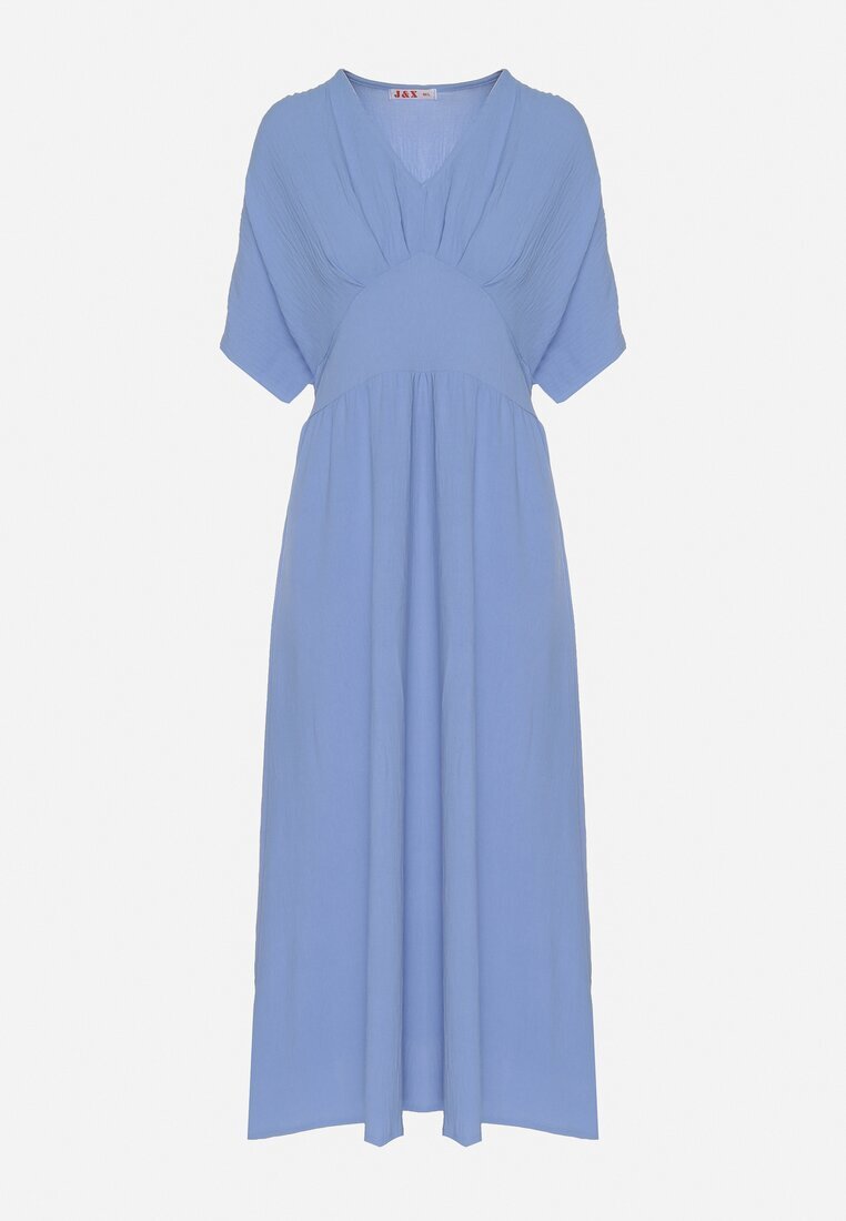 j&x Rochie Albastră din Bumbac cu Top Stil Liliac Filenia