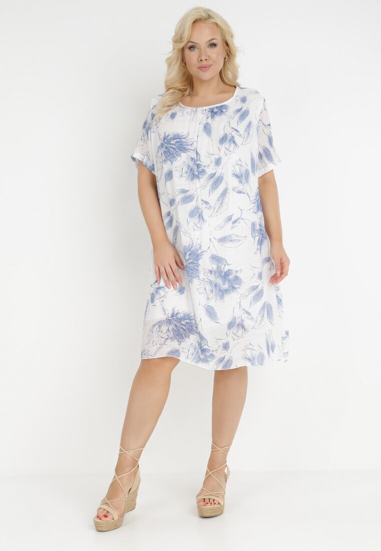 j&x Rochie Albastră din Bumbac Sebaestus