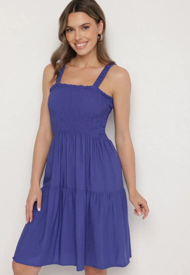 j&x Rochie Albastră Evazată cu bretele din viscoză Miravelia