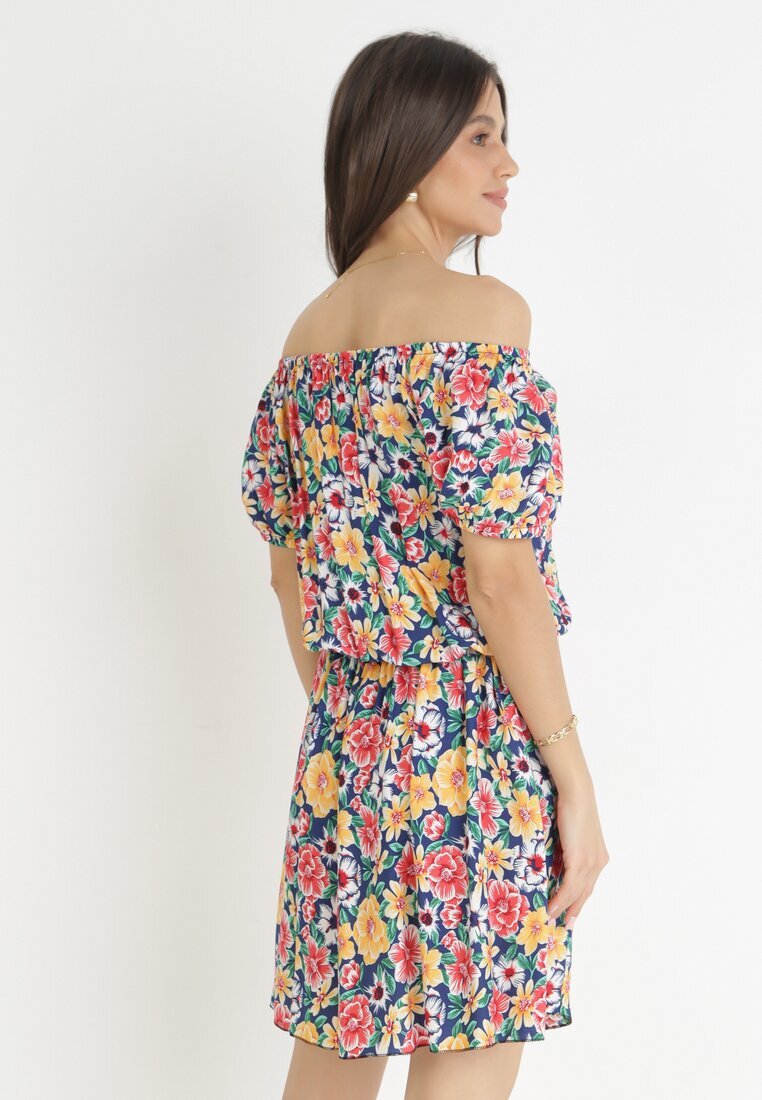 j&x Rochie Bleumarin-Galbenă Spaniolă cu elastic în talie Cedrinth