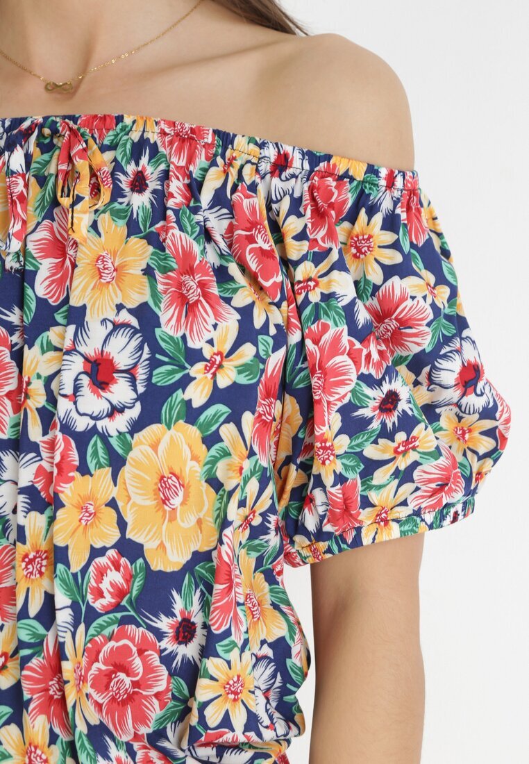 j&x Rochie Bleumarin-Galbenă Spaniolă cu elastic în talie Cedrinth