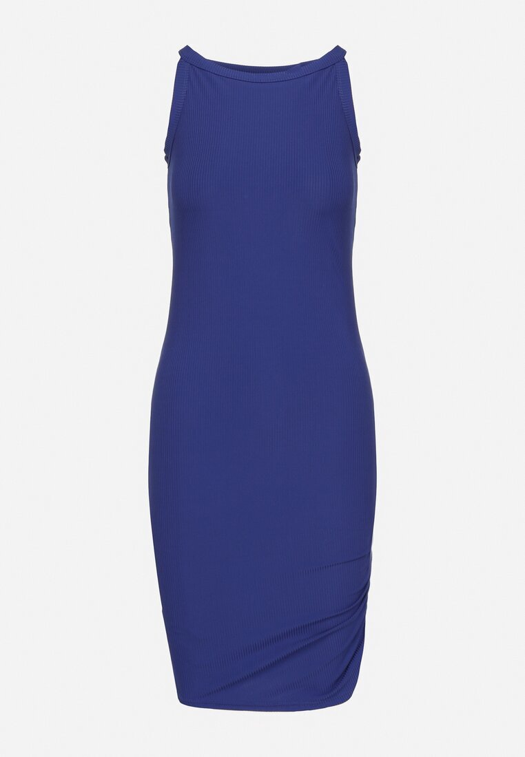 j&x Rochie Bleumarin Reiată cu Drapaje Ursola