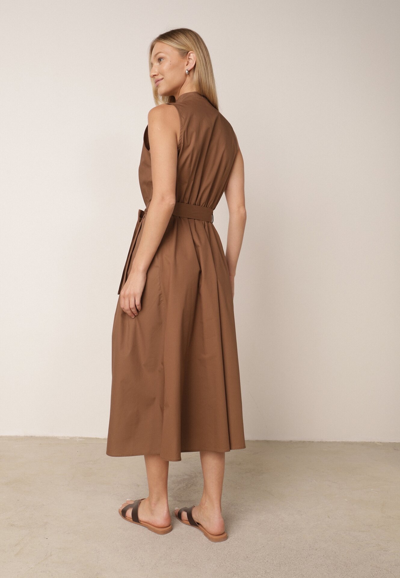 j&x Rochie-cămașă din bumbac decorată cu dungi Selantei Maro