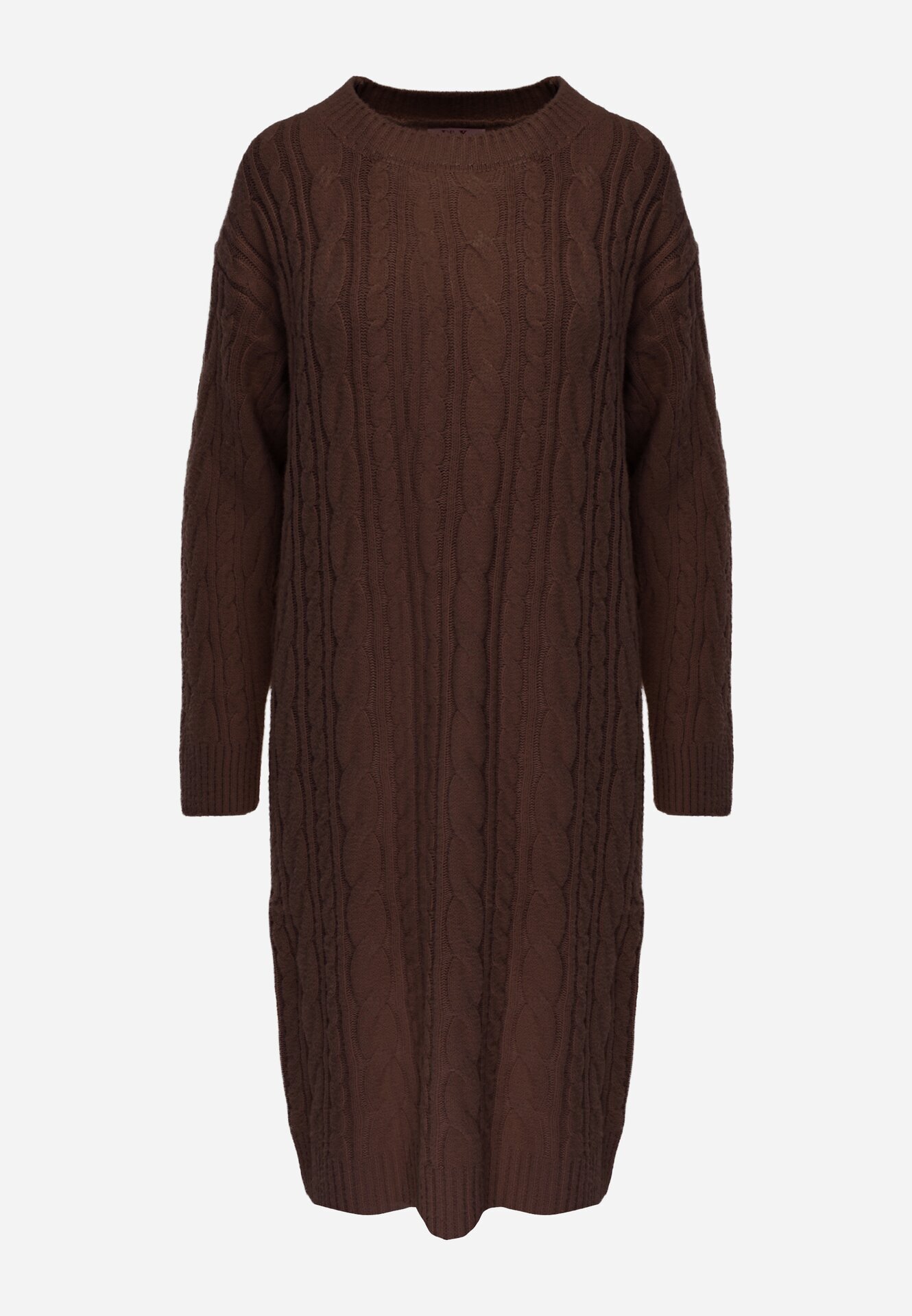 j&x Rochie clasică tricotată cu lână în relief împletit Smalt Maro