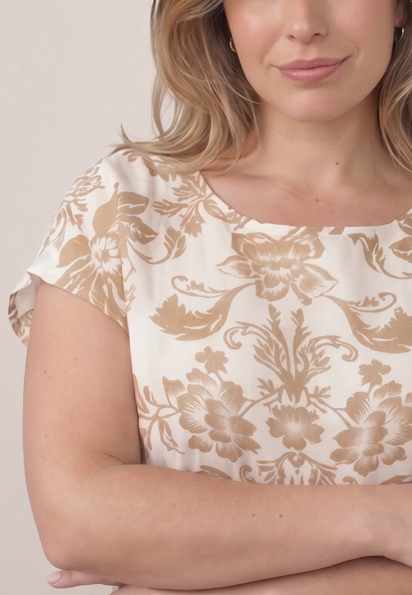 j&x Rochie cutie din vâscoză în stil Casual cu centură tip cravată Tepena Bej deschis
