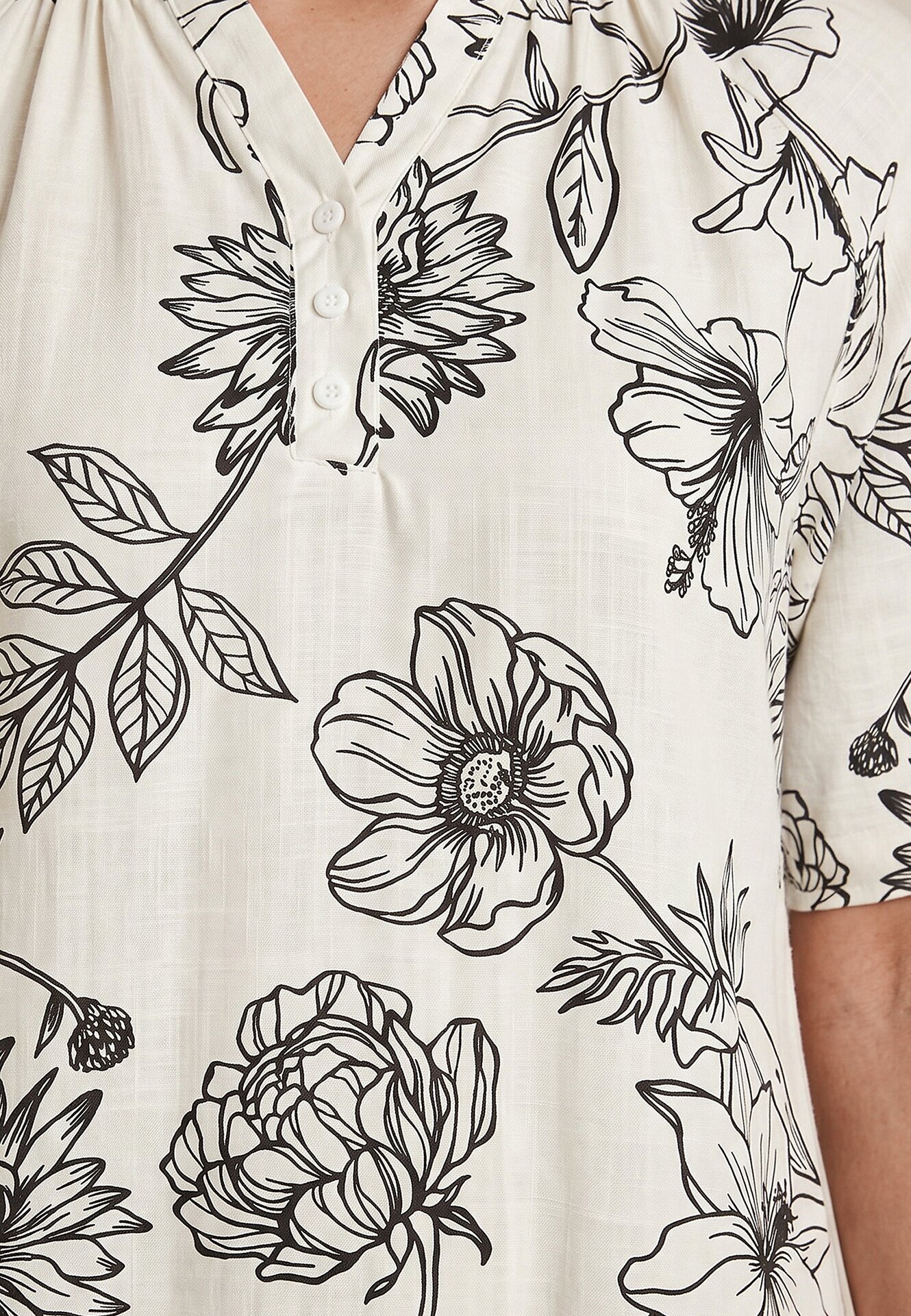j&x Rochie din viscoză cu croială boxy și imprimeu floral Reninca Neagră cu alb