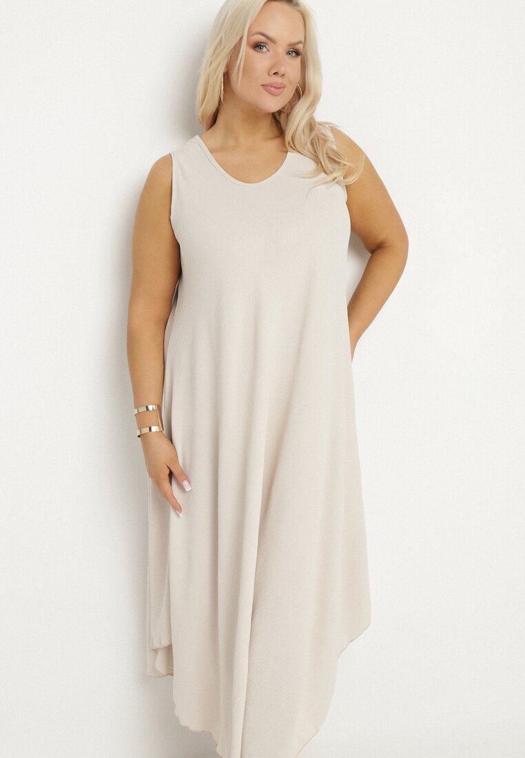 j&x Rochie Evazată Bej deschis din Bumbac Nairilo