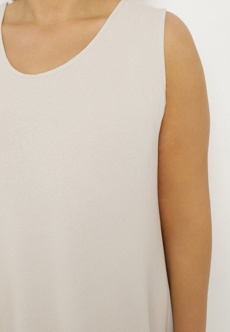 j&x Rochie Evazată Bej deschis din Bumbac Nairilo