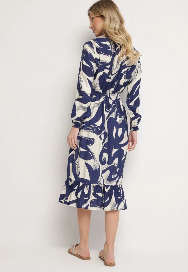 j&x Rochie Evazată Bleumarin cu bumbac cu imprimeu abstract Silsedi