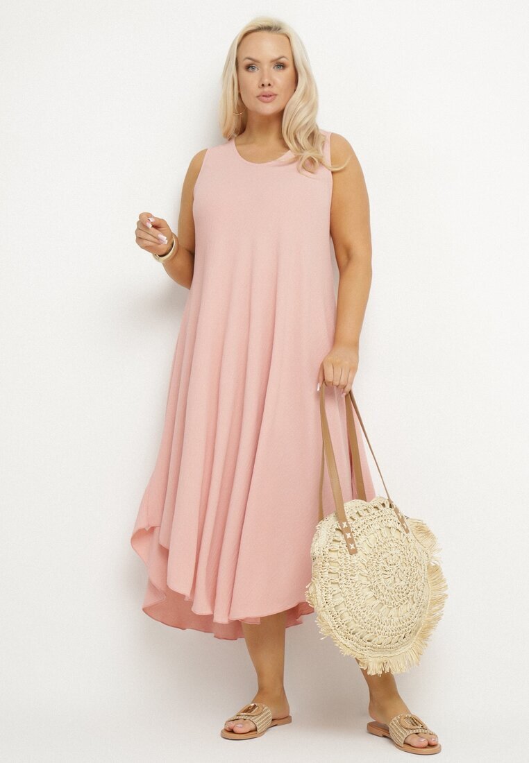 j&x Rochie Evazată Roz din Bumbac Nairilo