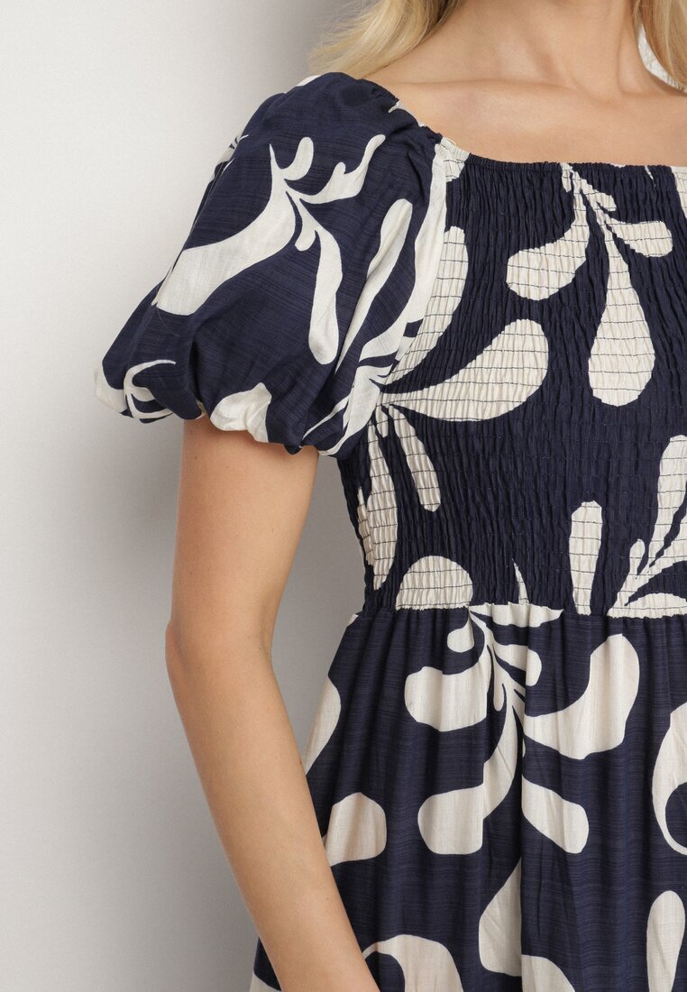 j&x Rochie Granat Evazată cu top elastic și mâneci bufante Orrivene