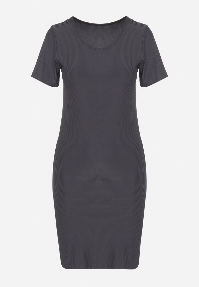 j&x Rochie Gri închis Casual din Bumbac Lumelisse