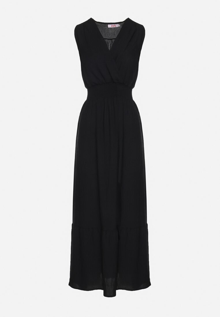 j&x Rochie neagră cu croi cloș fără mâneci cu decolteu petrecut Filoria