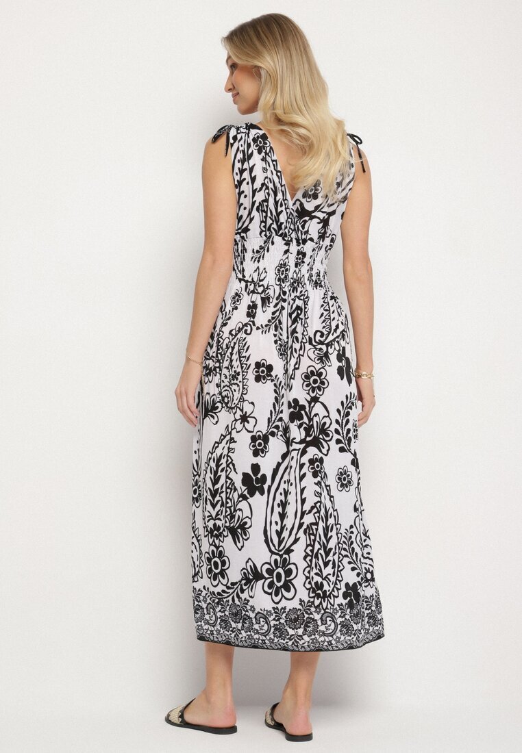 j&x Rochie neagră cu imprimeu floral și decolteu petrecut cu elastic în talie Orrune