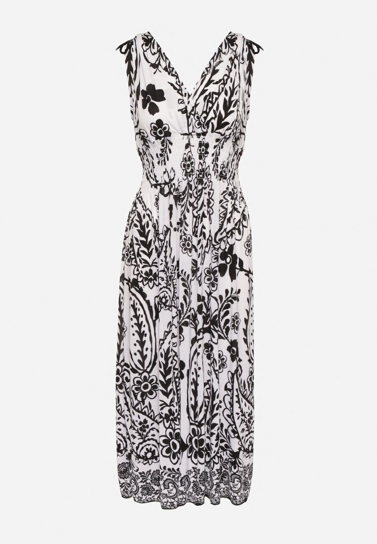 j&x Rochie neagră cu imprimeu floral și decolteu petrecut cu elastic în talie Orrune