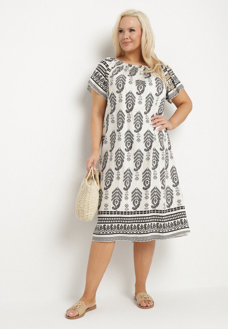 j&x Rochie Neagră din viscoză cu model Boho Ellivra