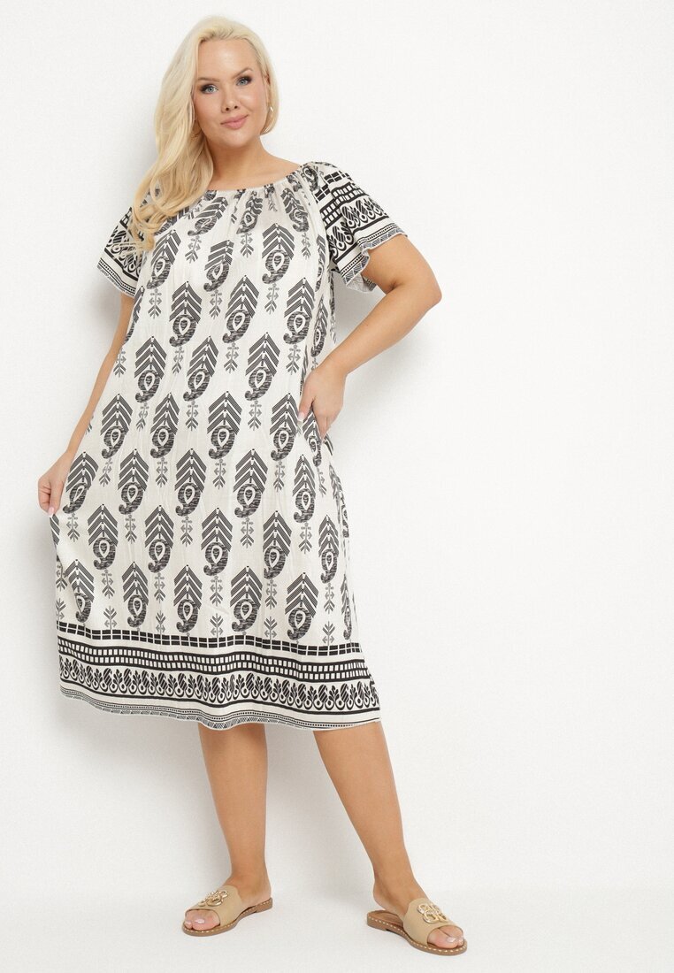 j&x Rochie Neagră din viscoză cu model Boho Ellivra