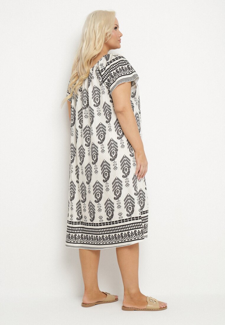 j&x Rochie Neagră din viscoză cu model Boho Ellivra