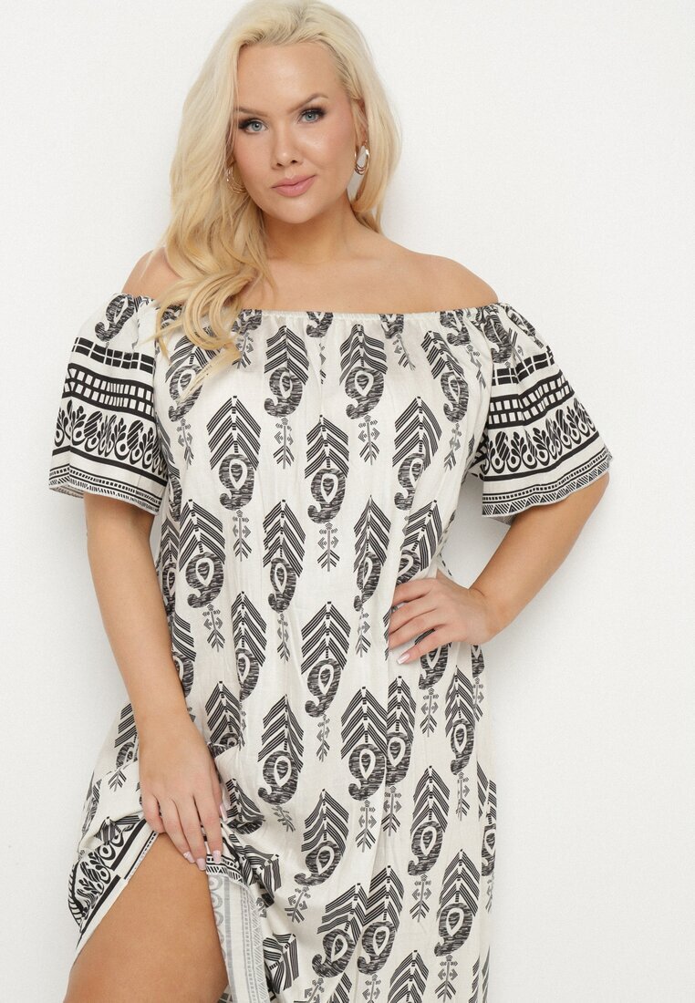 j&x Rochie Neagră din viscoză cu model Boho Ellivra