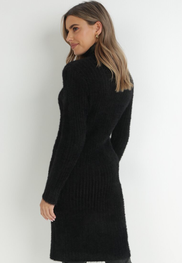 j&x Rochie Neagră Tricotată Din Lână Colno