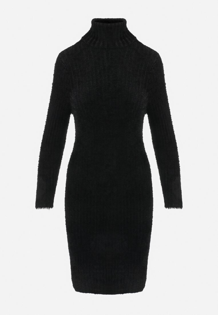 j&x Rochie Neagră Tricotată Din Lână Colno