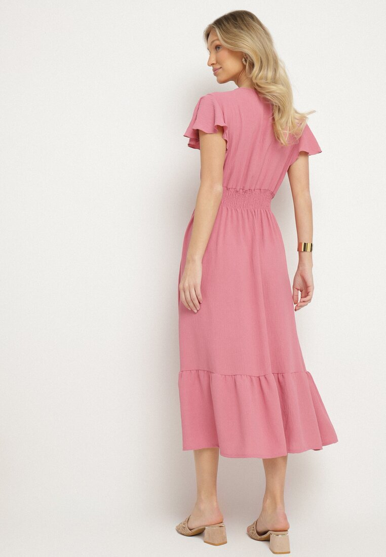 j&x Rochie Roz cu croială evazată cu decolteu petrecut și elastic în talie Reiliana