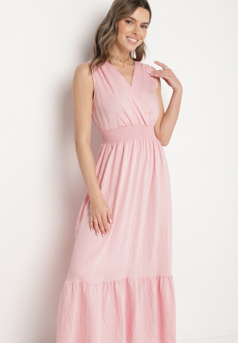 j&x Rochie roz evazată fără mâneci cu decolteu petrecut Filoria