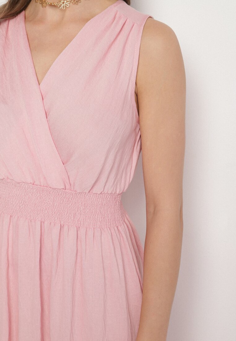 j&x Rochie roz evazată fără mâneci cu decolteu petrecut Filoria