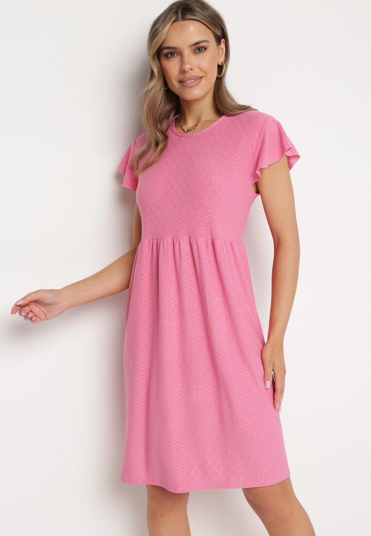 j&x Rochie Roz închis Cloș cu Legătură la Spate cu Finisaj Ajurat Floranella