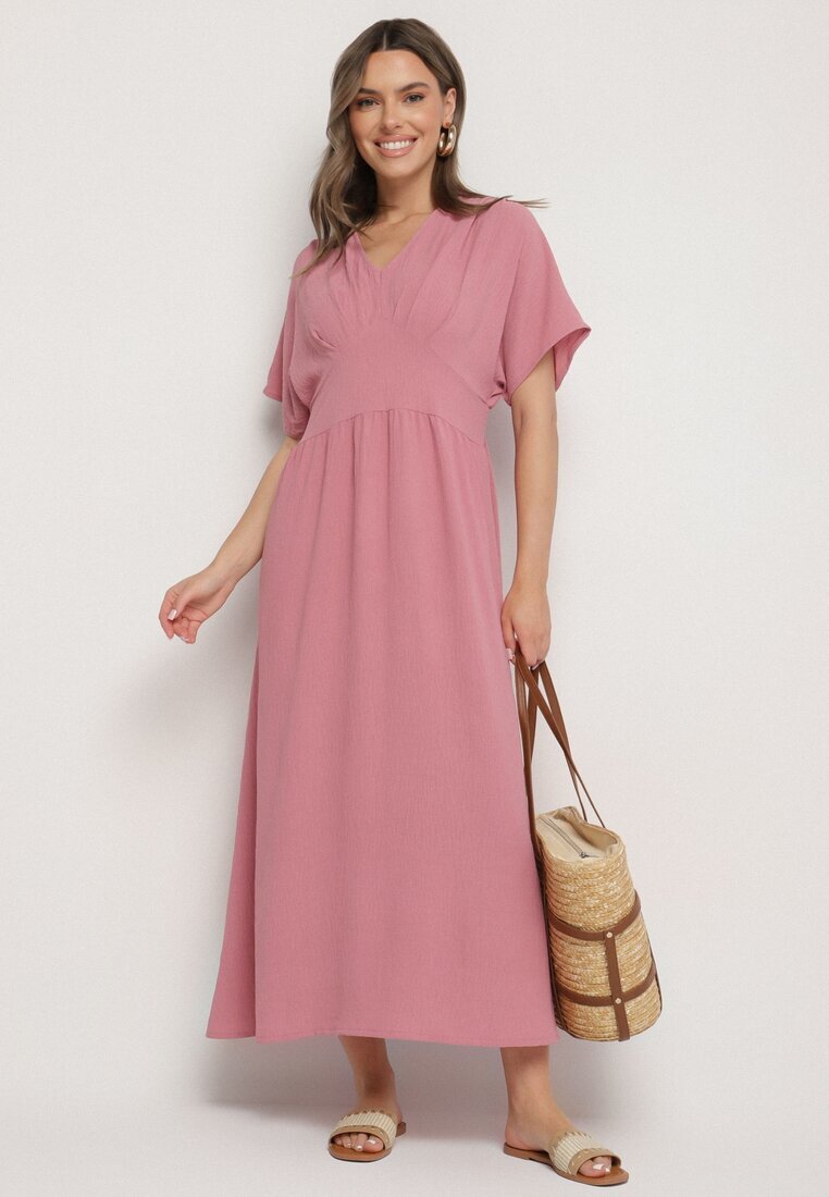 j&x Rochie roz închis cu bumbac și bust în stil liliac Filenia