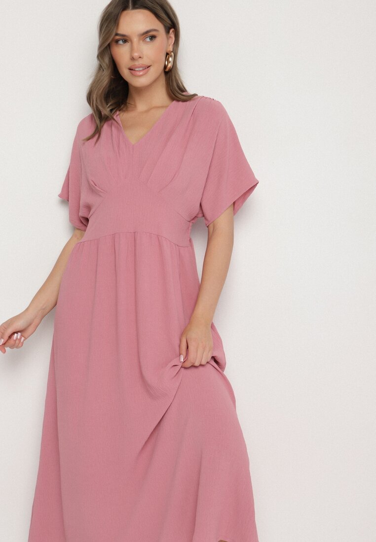 j&x Rochie roz închis cu bumbac și bust în stil liliac Filenia