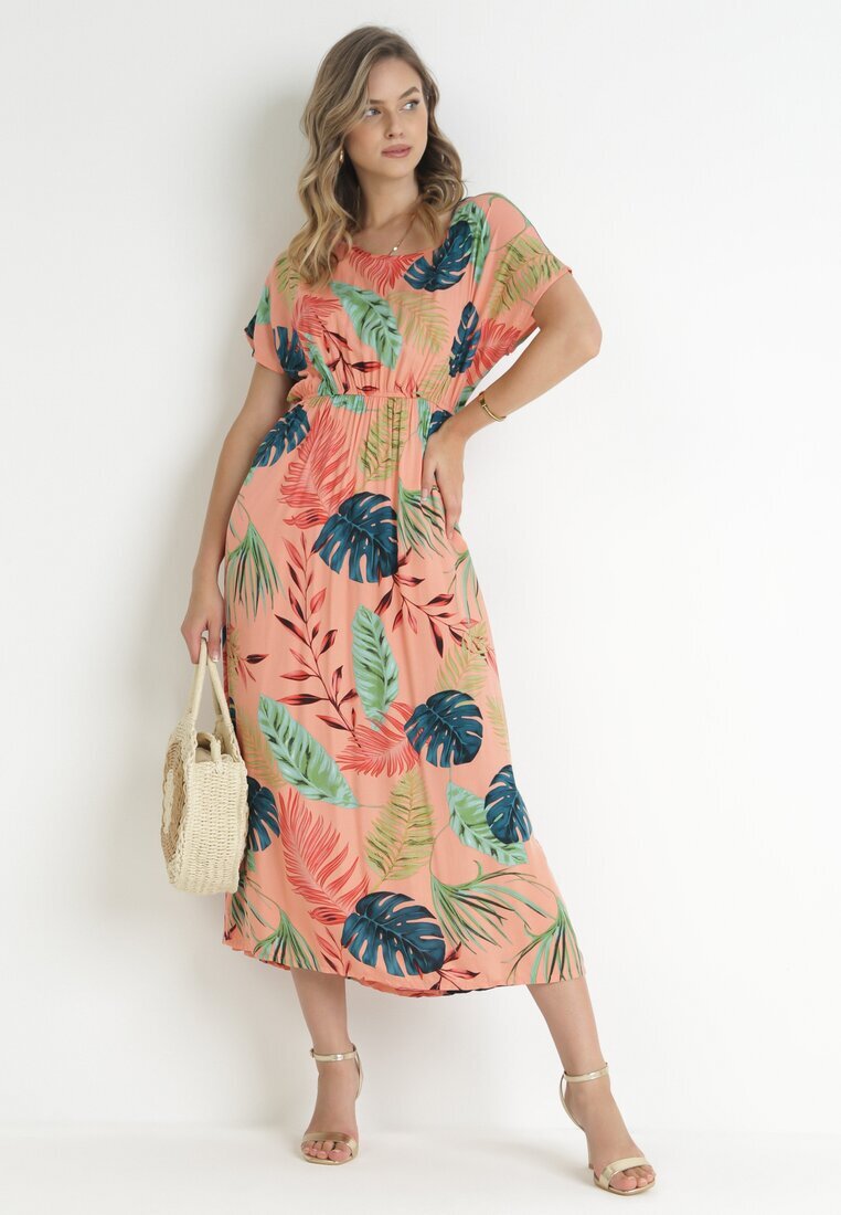 j&x Rochie Roz Maxi din Viscoză cu Imprimeu Floral Jannatta