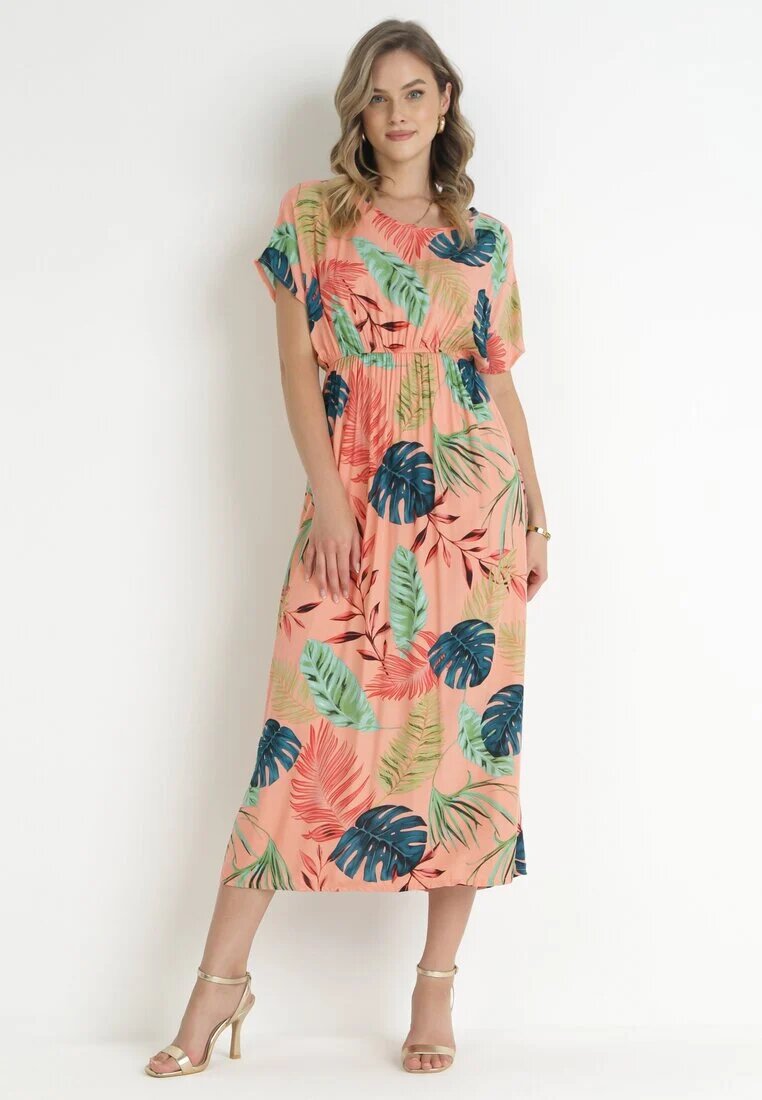 j&x Rochie Roz Maxi din Viscoză cu Imprimeu Floral Jannatta