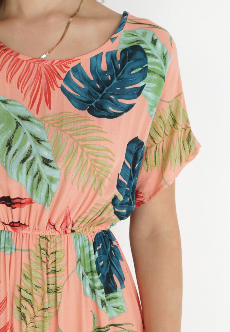 j&x Rochie Roz Maxi din Viscoză cu Imprimeu Floral Jannatta