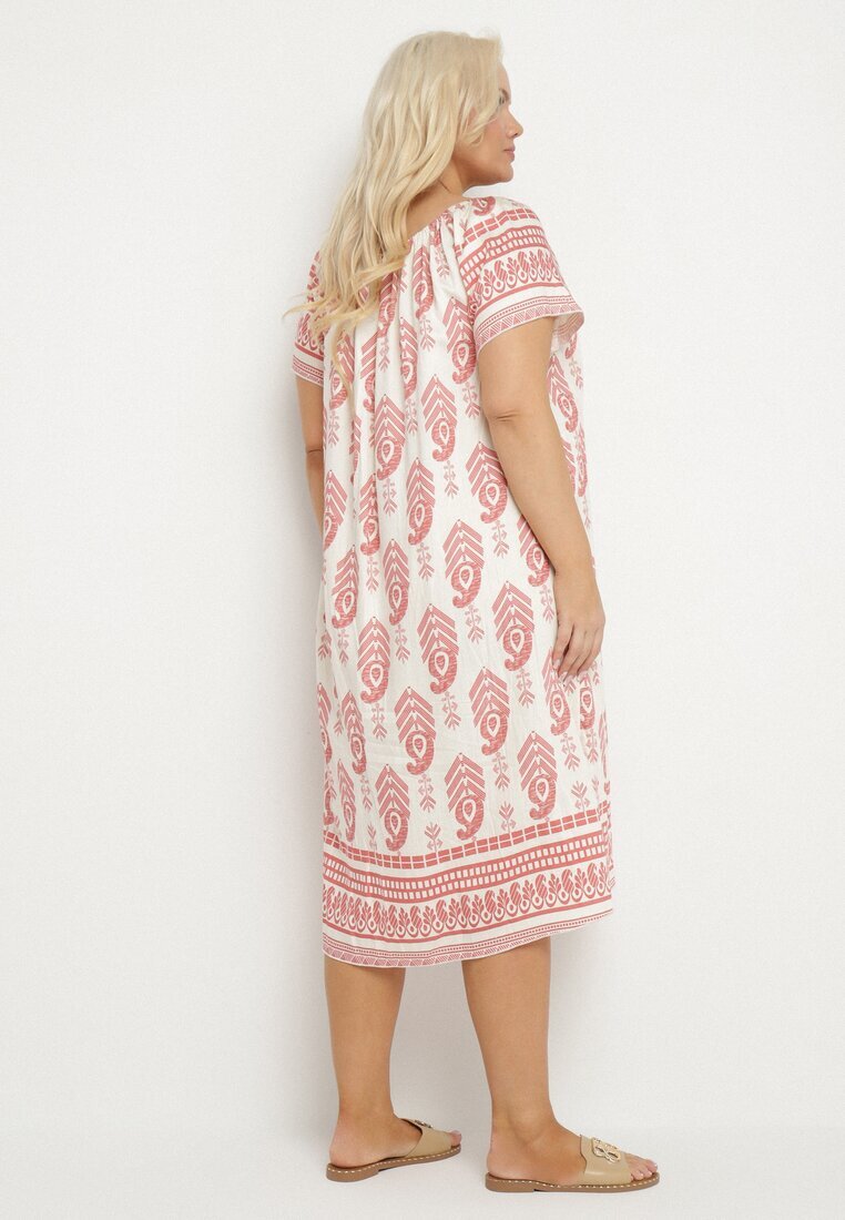 j&x Rochie Roz Vâscoză cu Model Boho Ellivra