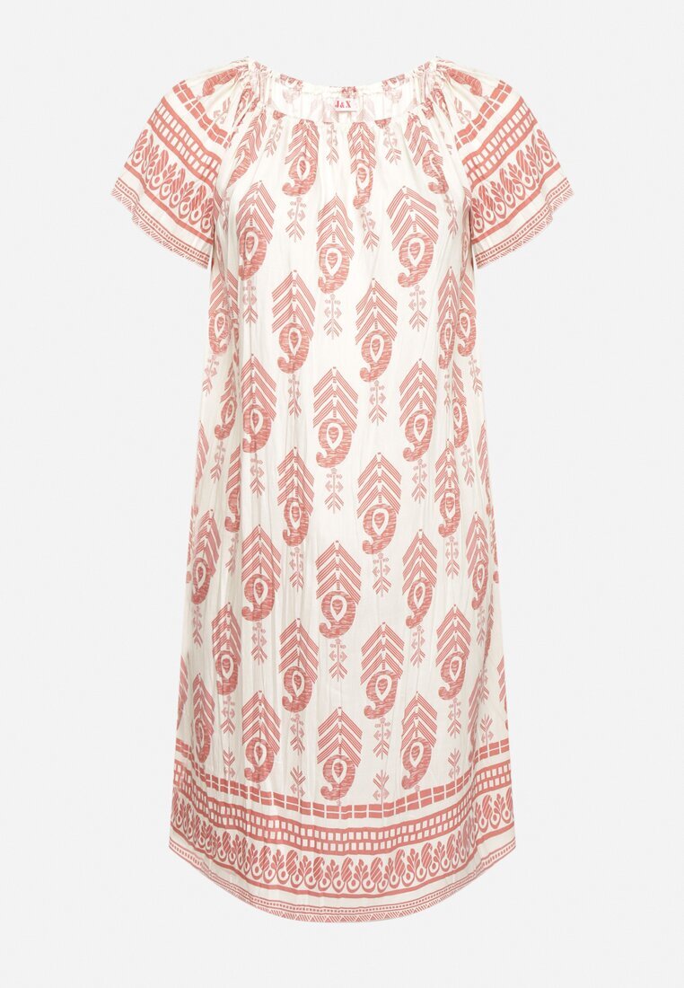j&x Rochie Roz Vâscoză cu Model Boho Ellivra