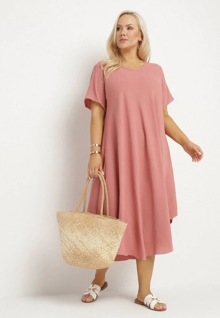 j&x Rochie Roză Evazată din Bumbac Elzedia