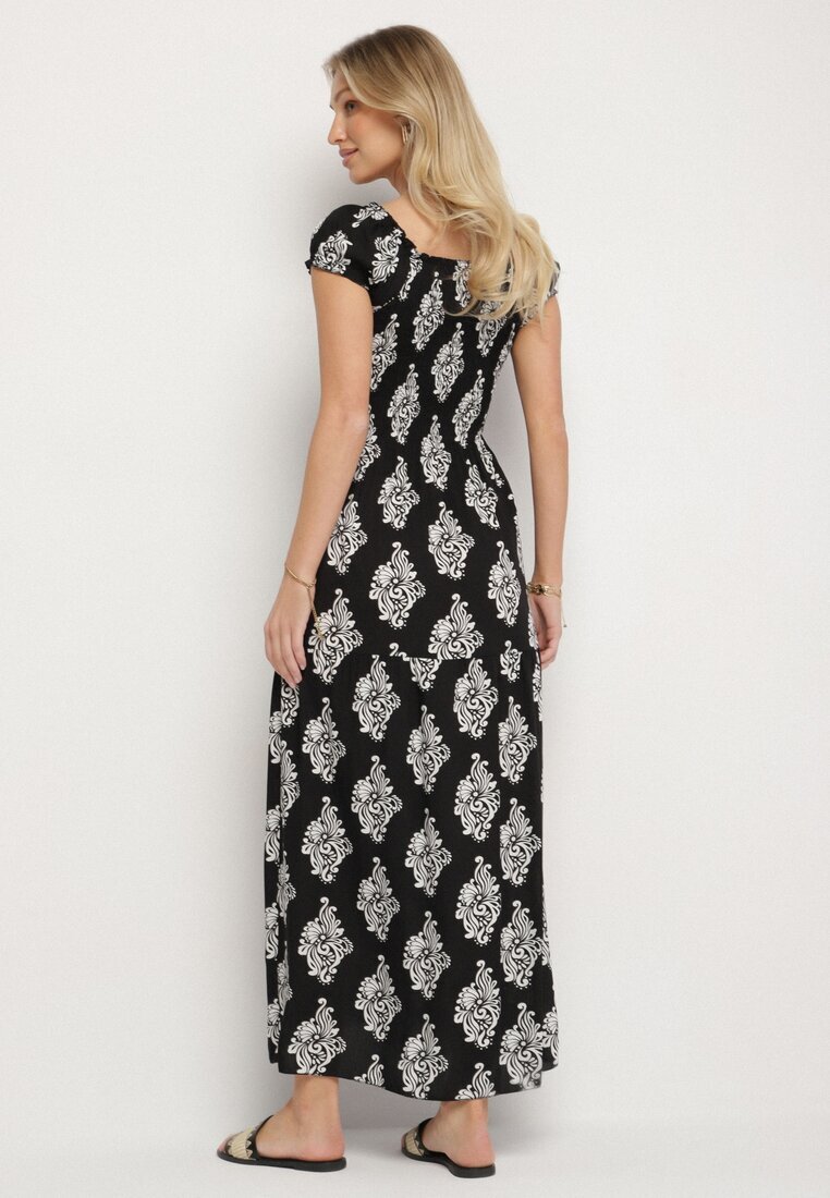 j&x Rochie spaniolă Neagră cu model ornamental cu viscoză Orrionna
