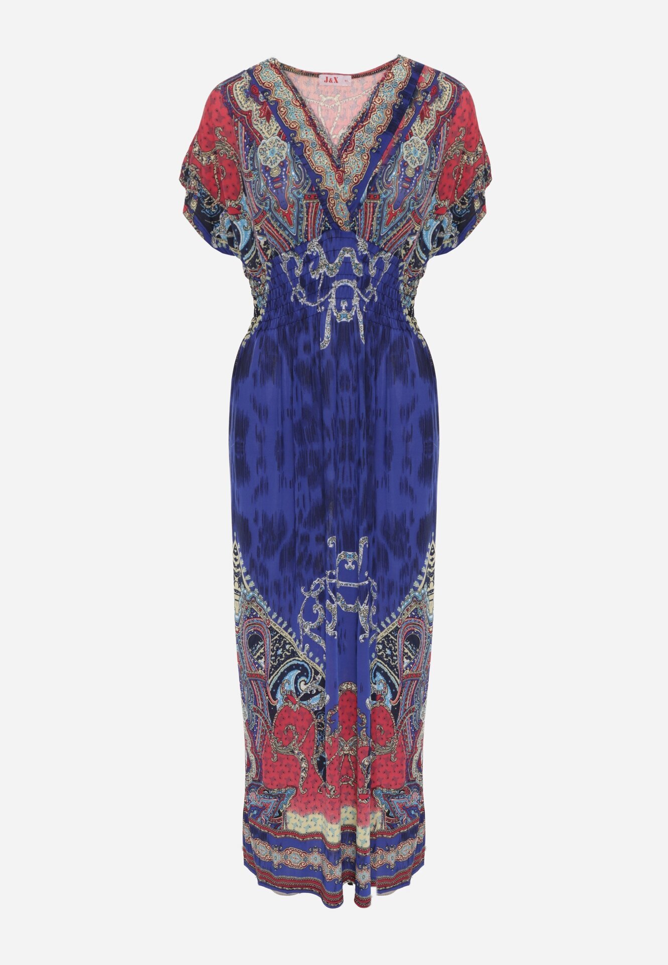 j&x Rochie Tip Plic Albastră cu Model Etnic Matanira