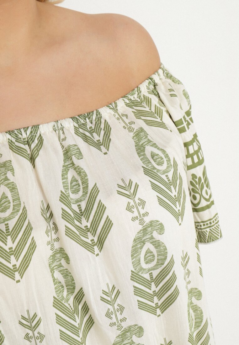 j&x Rochie Verde din Viscoză cu model Boho Ellivra