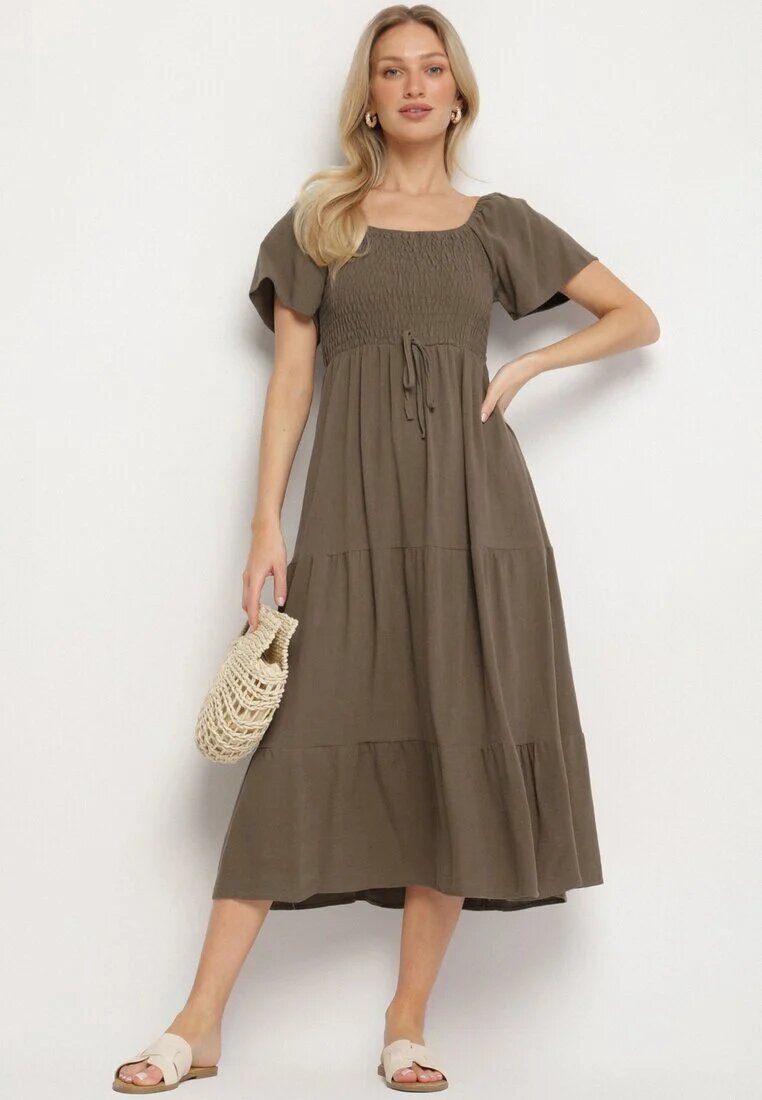 j&x Rochie verde închis cu Vâscoză In și Top elastic Ellisena