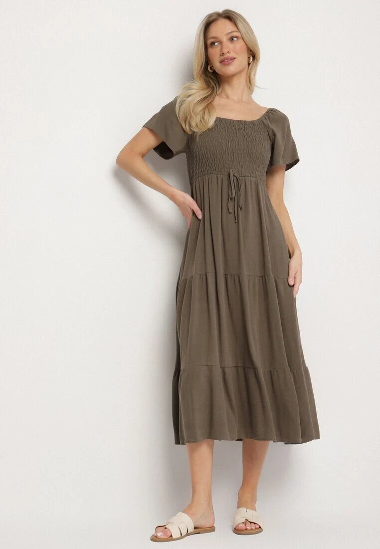 j&x Rochie verde închis cu Vâscoză In și Top elastic Ellisena