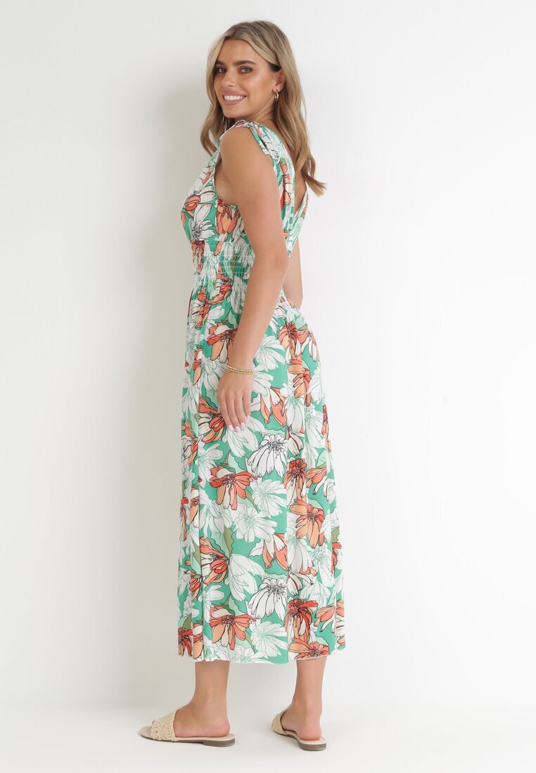 j&x Rochie Verde Maxi cu Decolteu petrecut și Elastic în talie Atalie