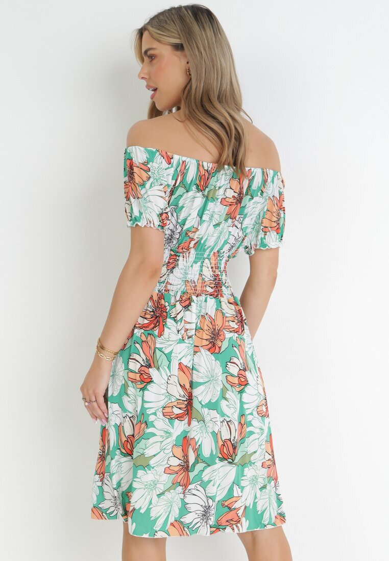 j&x Rochie Verde Midi spaniolă cu elastic în talie Asarina