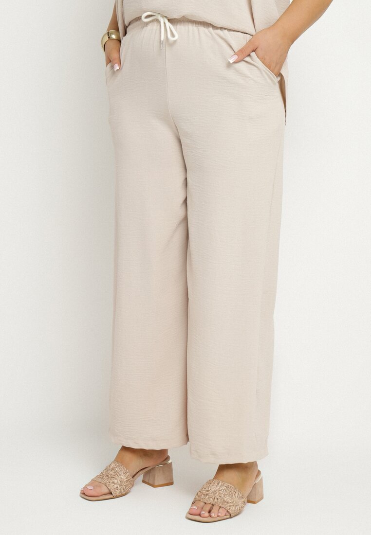 j&x Set bej deschis oversize Bluză și Pantaloni largi Amisora