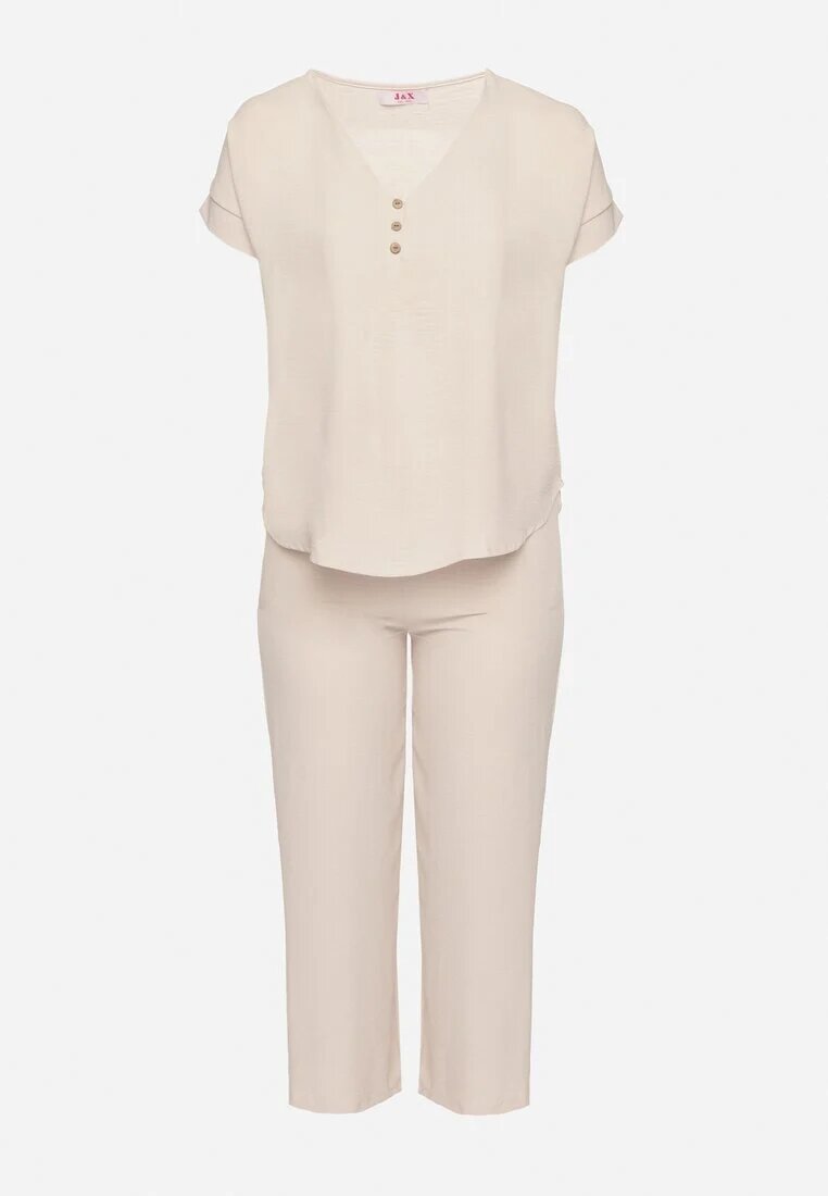 j&x Set bej deschis oversize Bluză și Pantaloni largi Amisora