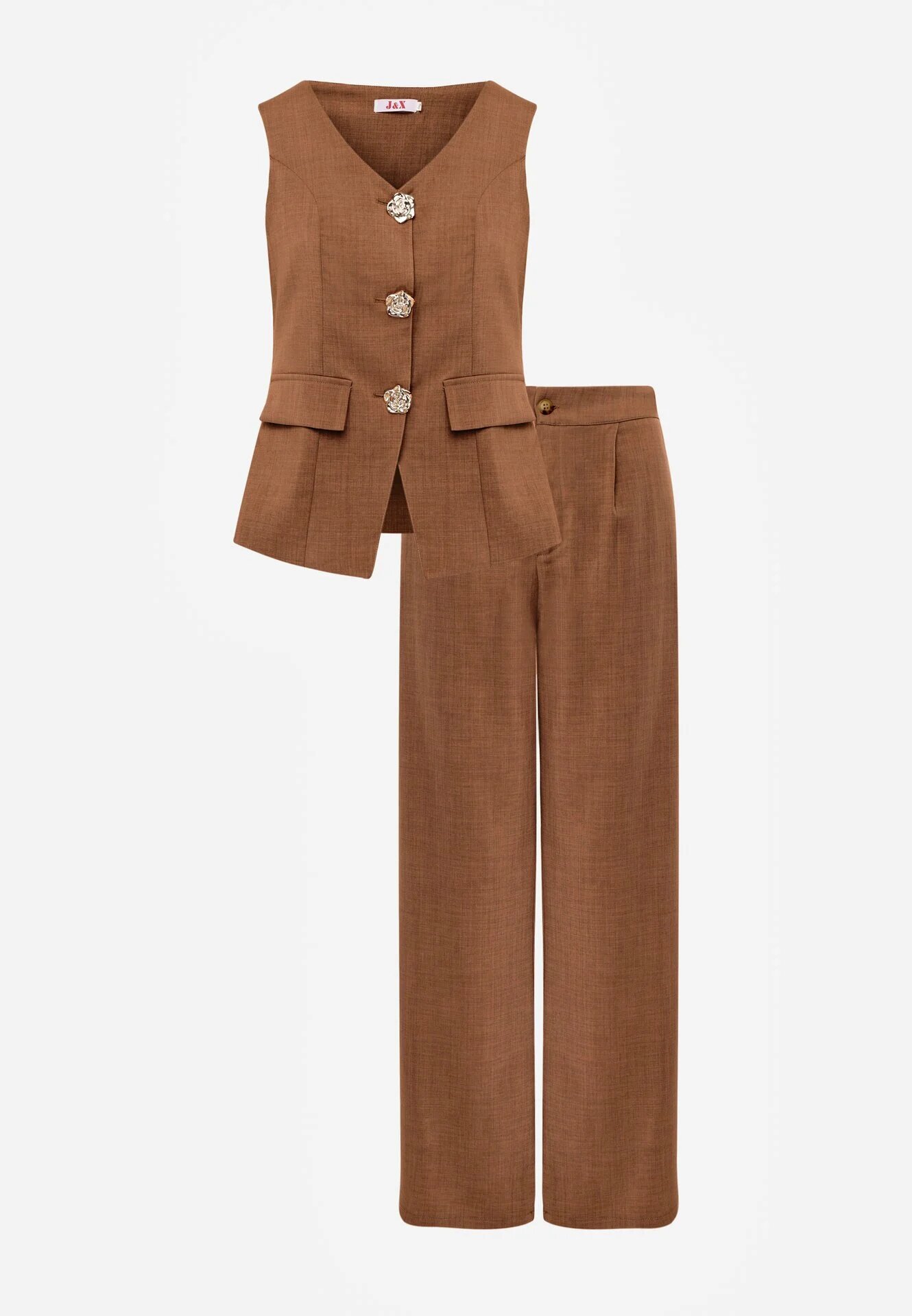 j&x Set de vară cu conținut ridicat de bumbac vestă și pantaloni Teledia Maro