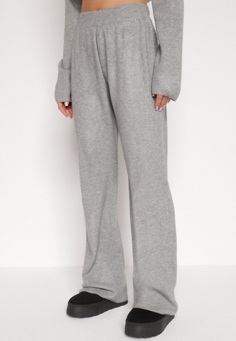 j&x Set Gri închis Tricotat Cu lână Pantaloni și Pulover Tesira